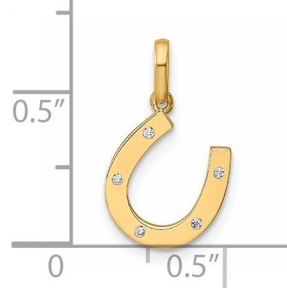 14k CZ Horseshoe Childrens Pendant