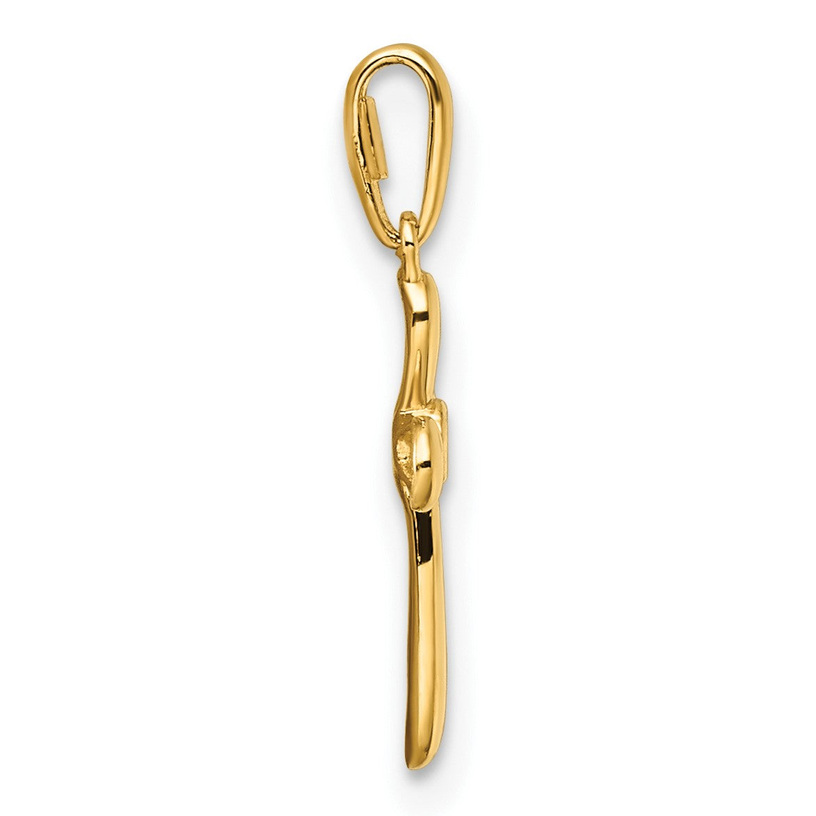 14k CZ Cross Childrens Pendant