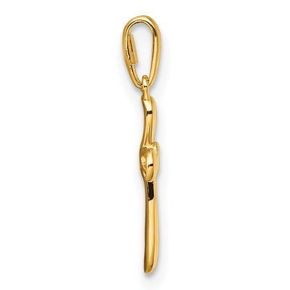 14k CZ Cross Childrens Pendant