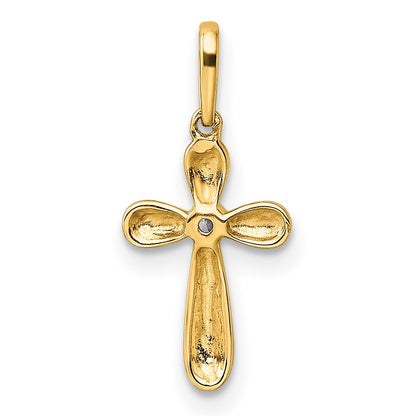 14k CZ Cross Childrens Pendant