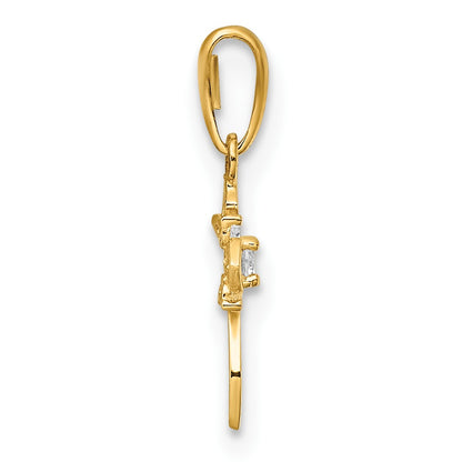 14k Fancy CZ Cross Childrens Pendant