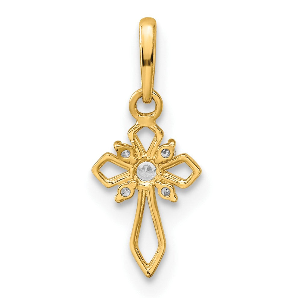 14k Fancy CZ Cross Childrens Pendant