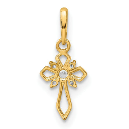 14k Fancy CZ Cross Childrens Pendant