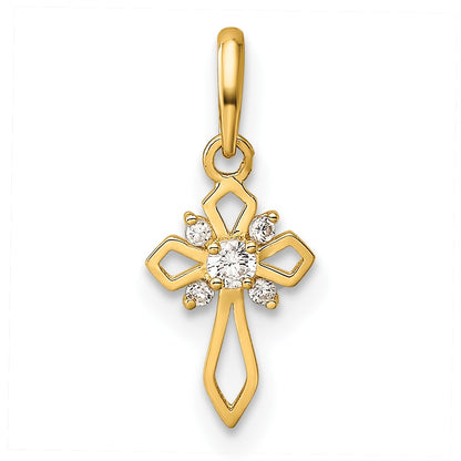 14k Fancy CZ Cross Childrens Pendant