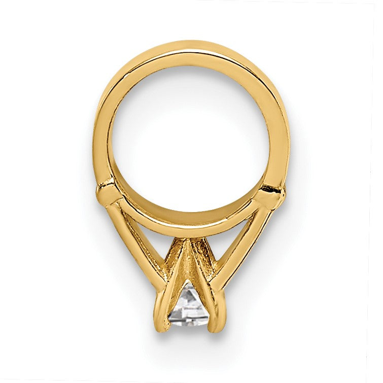 14K 3-D April Ring with White CZ Charm