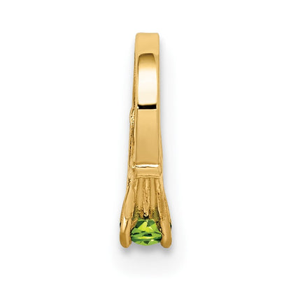 14K 3-D August Ring with Light Green Glass Stone Charm