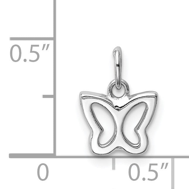 14k White Gold Cut-out Butterfly Pendant