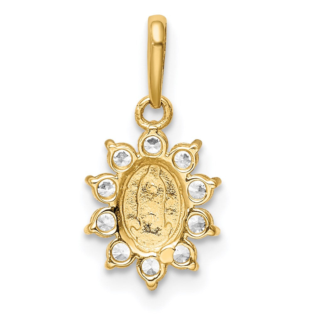 14K Our Lady of Guadalupe CZ Pendant