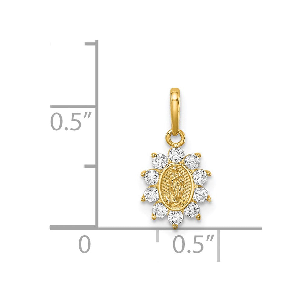 14K Our Lady of Guadalupe CZ Pendant