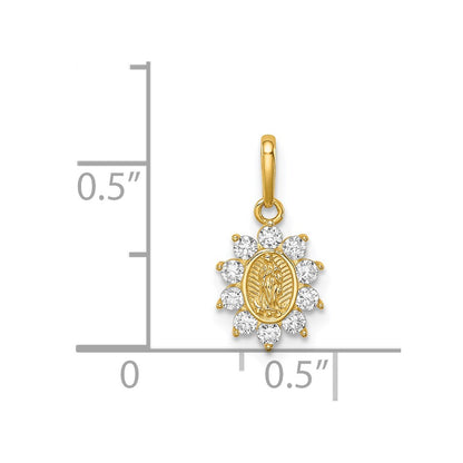 14K Our Lady of Guadalupe CZ Pendant