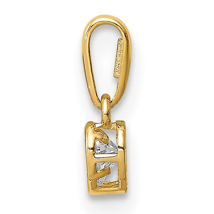 14K 4mm CZ Bezel Heart Pendant