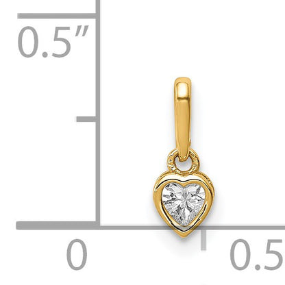 14K 4mm CZ Bezel Heart Pendant