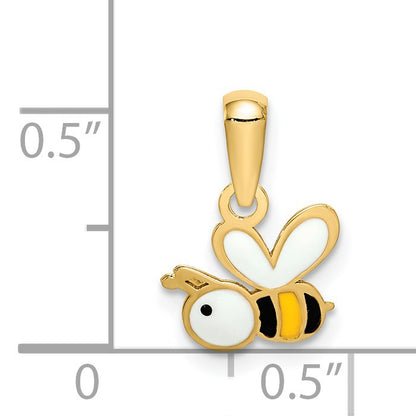 14k Enamel Bumble Bee Childrens Pendant