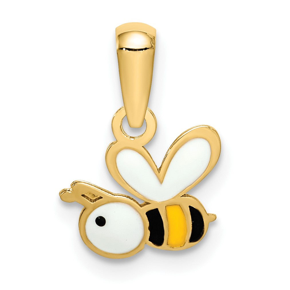 14k Enamel Bumble Bee Childrens Pendant