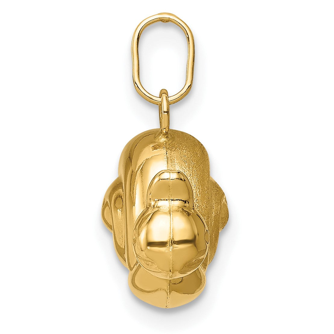 14k Hollow Satin and Polished Snail Charm