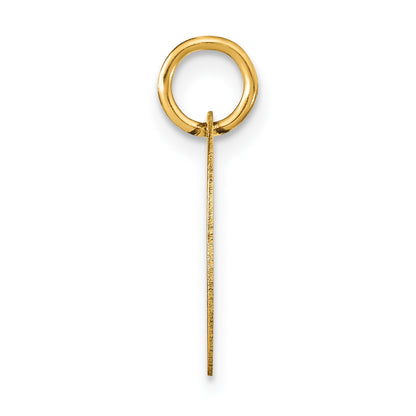 14k Polished Black Enamel Letter A Initial Disk Charm