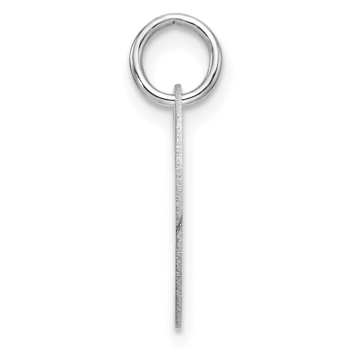14kw Polished Black Enamel Letter L Initial Disk Charm
