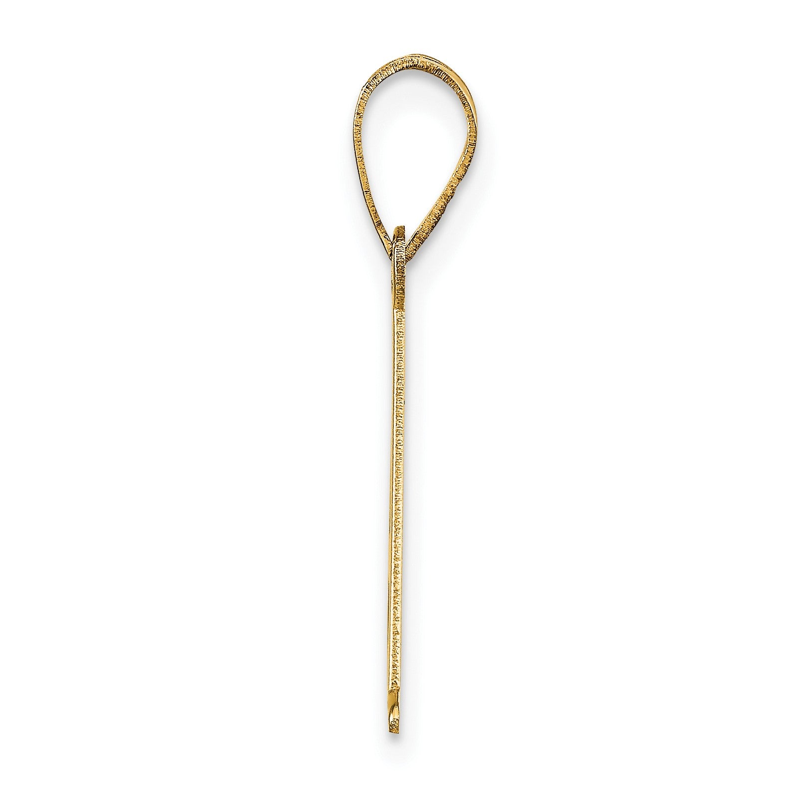 14k Polished Etched Letter A Initial Pendant