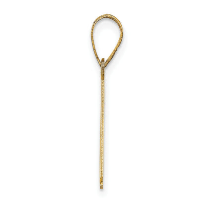 14k Polished Etched Letter A Initial Pendant