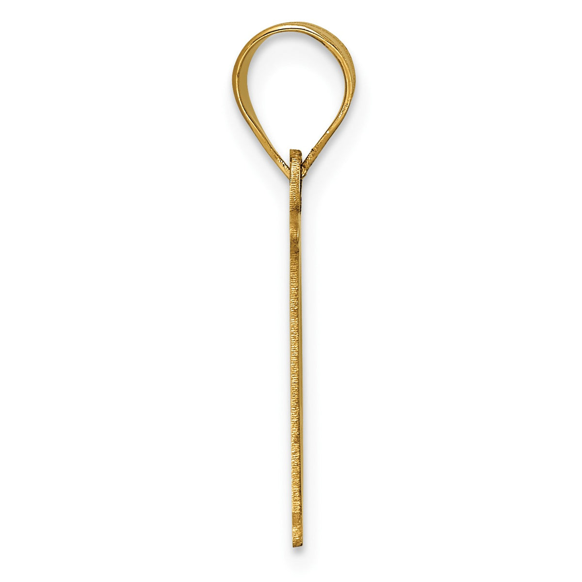 14k Polished Etched Letter D Initial Pendant
