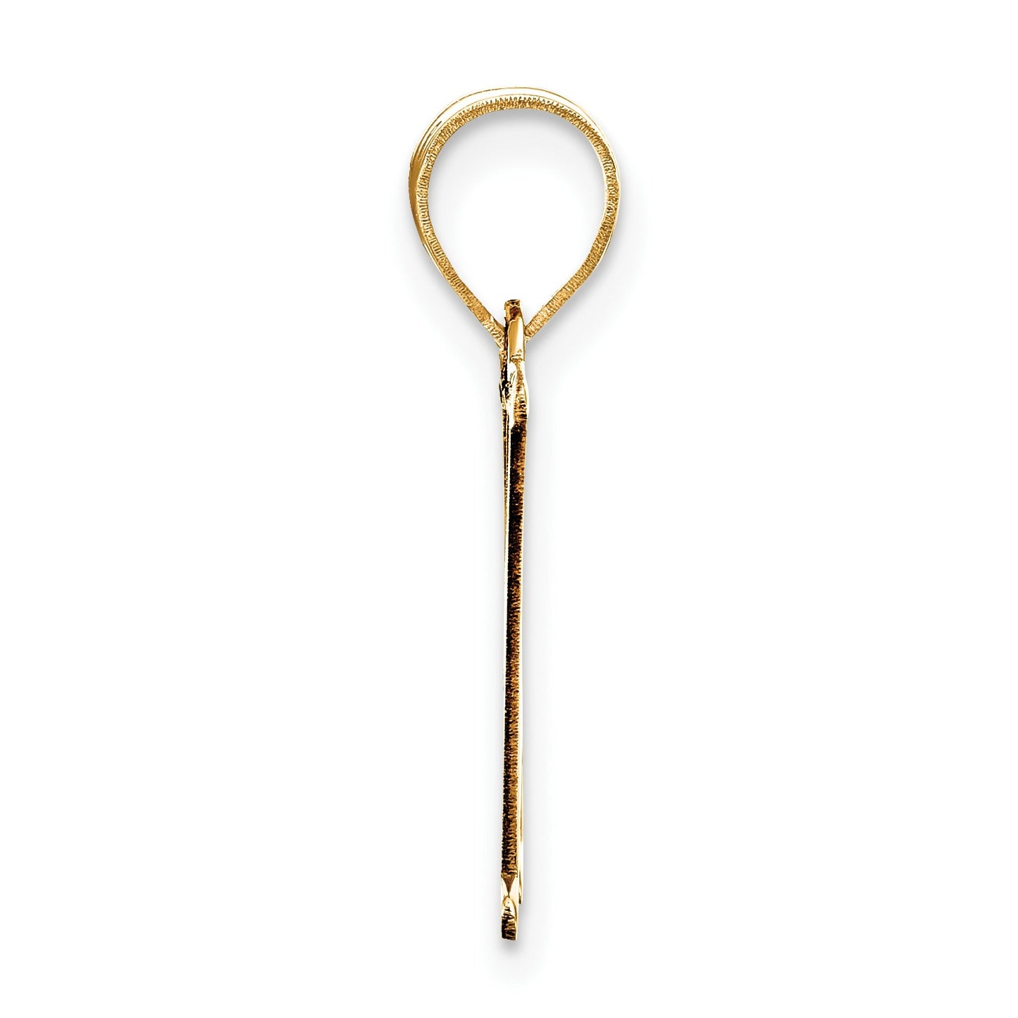 14k Polished Etched Letter H Initial Pendant