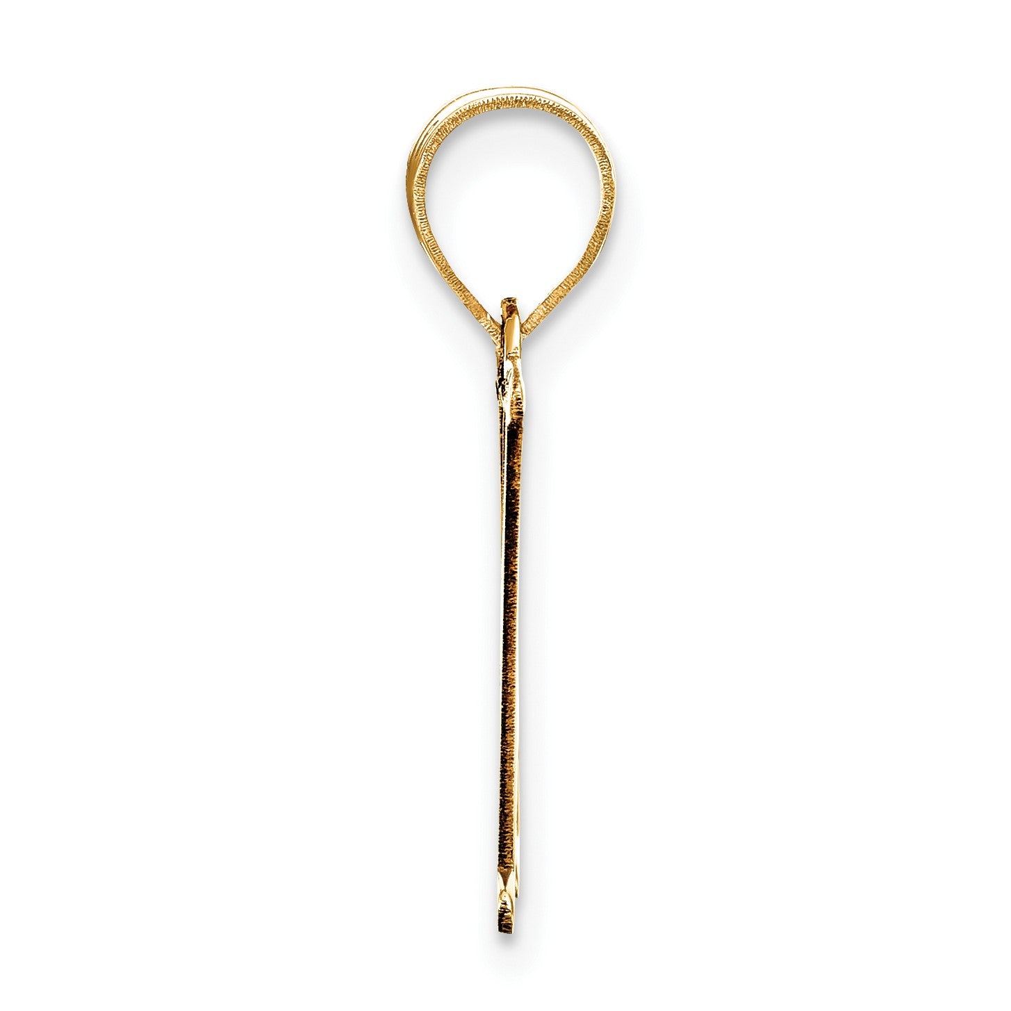 14k Polished Etched Letter H Initial Pendant