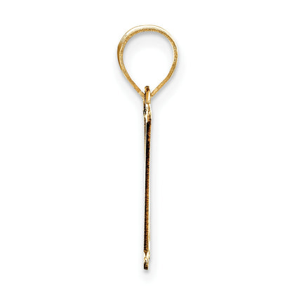14k Polished Etched Letter H Initial Pendant