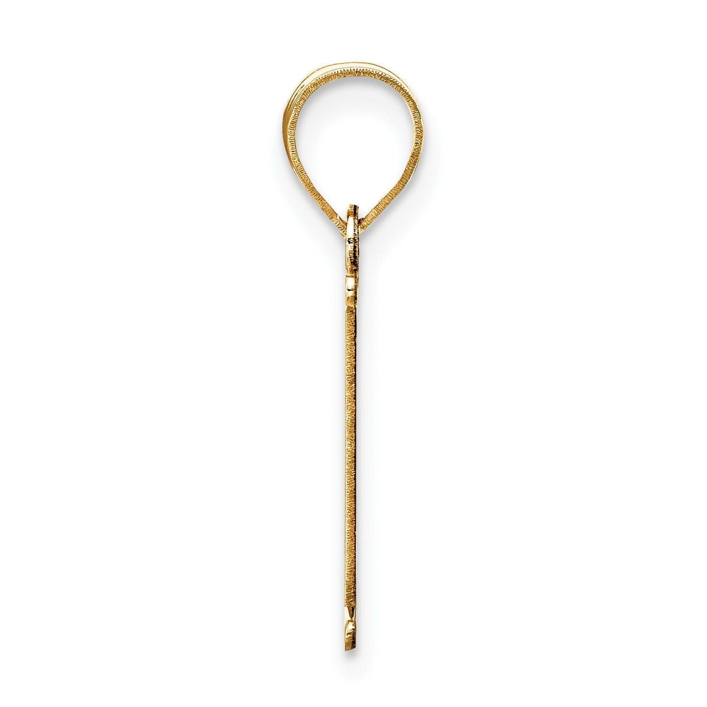 14k Polished Etched Letter I Initial Pendant