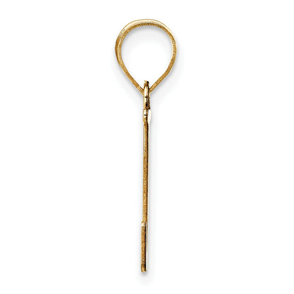 14k Polished Etched Letter J Initial Pendant