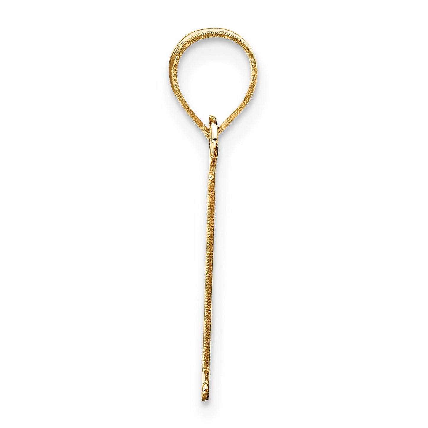 14k Polished Etched Letter L Initial Pendant
