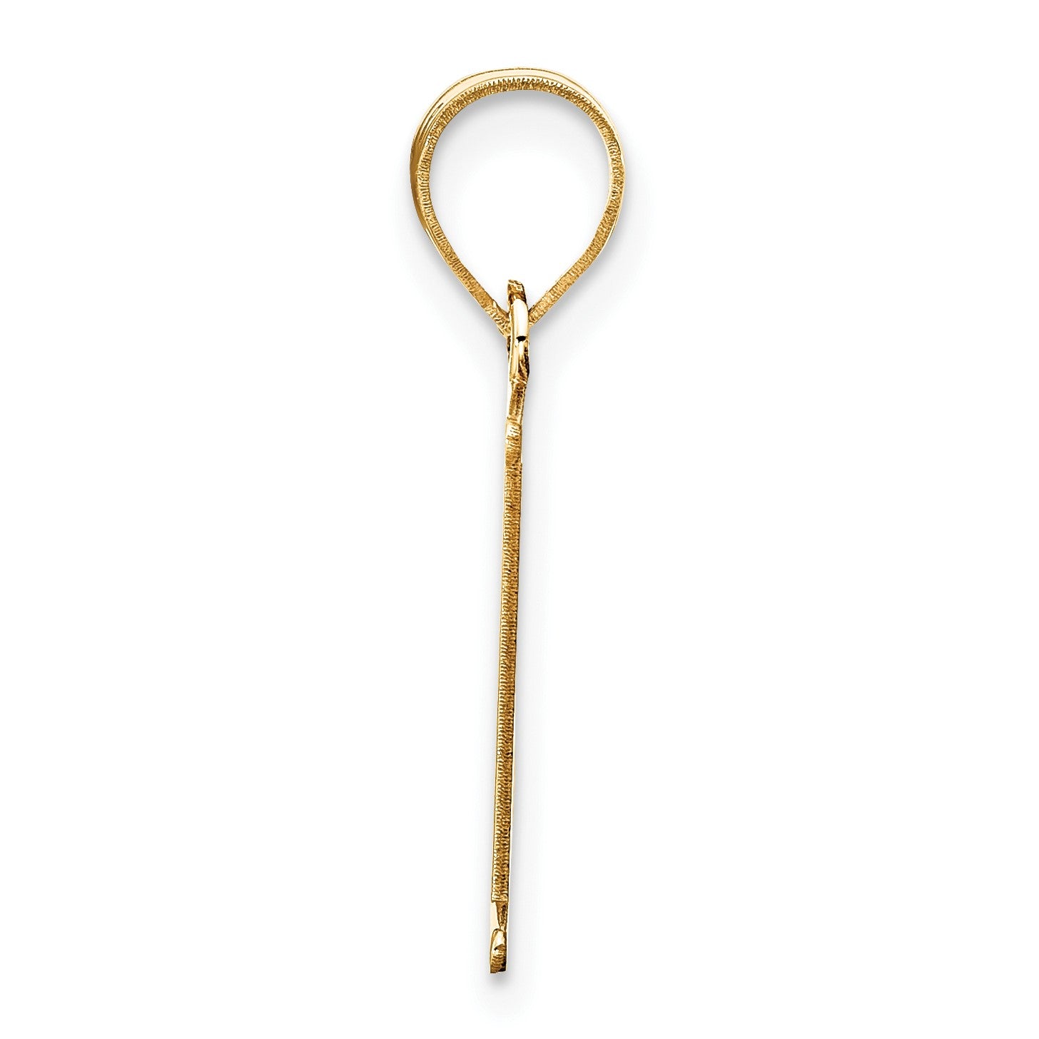 14k Polished Etched Letter L Initial Pendant