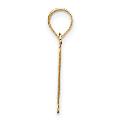 14k Polished Etched Letter L Initial Pendant