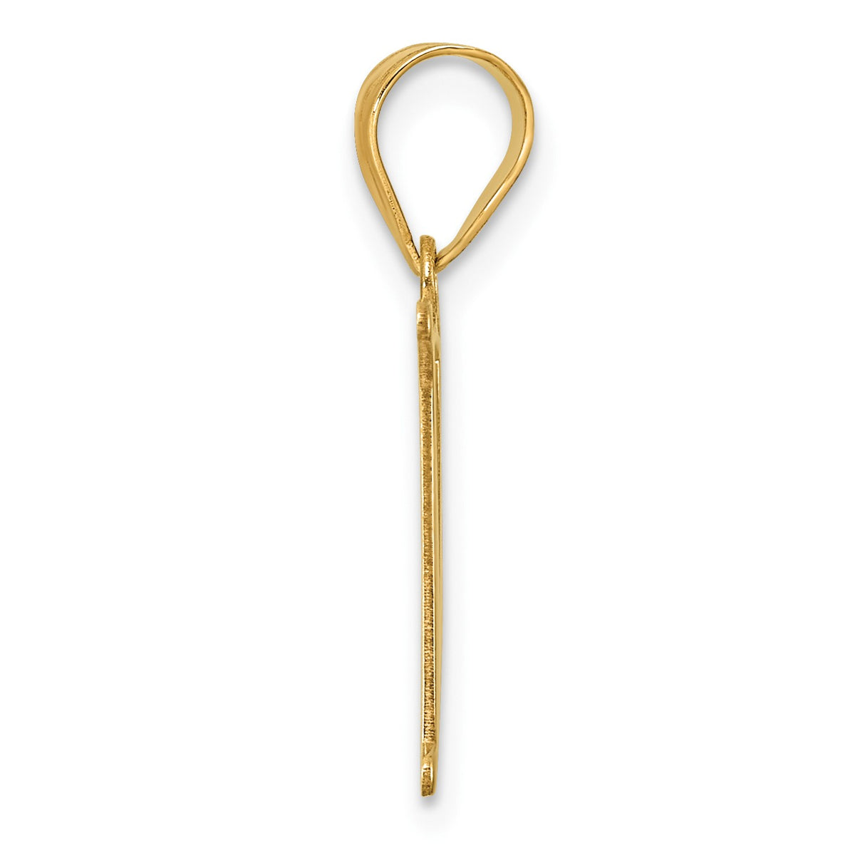 14k Polished Etched Letter M Initial Pendant