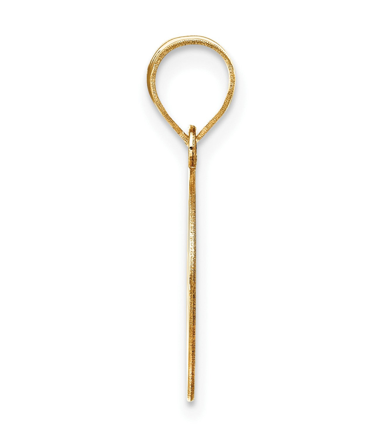 14k Polished Etched Letter O Initial Pendant