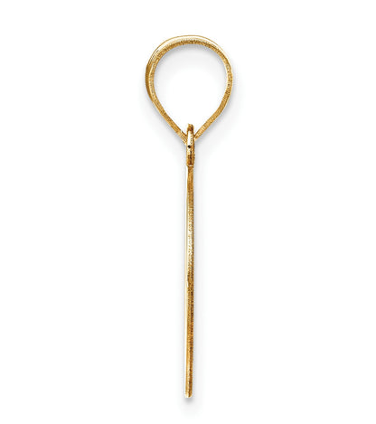 14k Polished Etched Letter O Initial Pendant