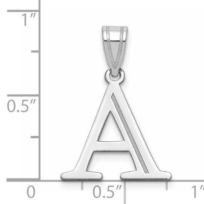 14kw Polished Etched Letter A Initial Pendant