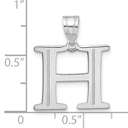 14kw Polished Etched Letter H Initial Pendant