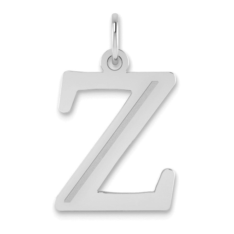 14kw Polished Etched Letter Z Initial Pendant