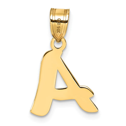 14k Polished Script Letter A Initial Pendant