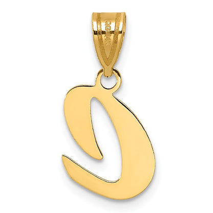 14k Polished Script Letter C Initial Pendant
