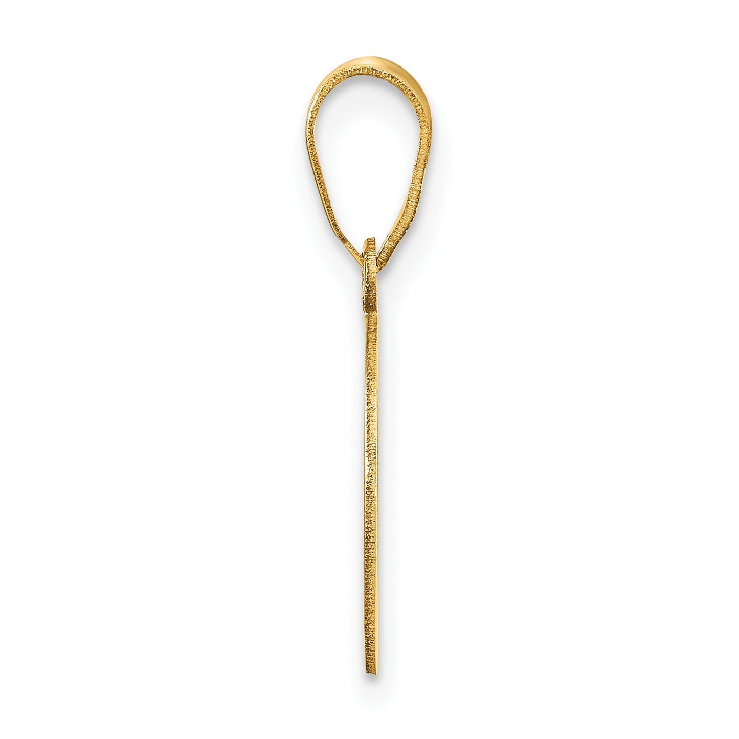 14k Polished Script Letter D Initial Pendant