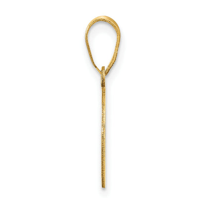 14k Polished Script Letter D Initial Pendant