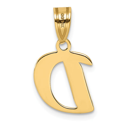 14k Polished Script Letter D Initial Pendant