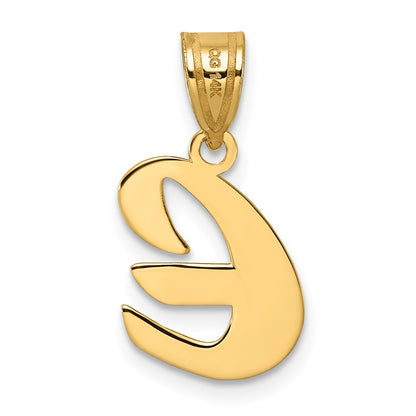14k Polished Script Letter E Initial Pendant