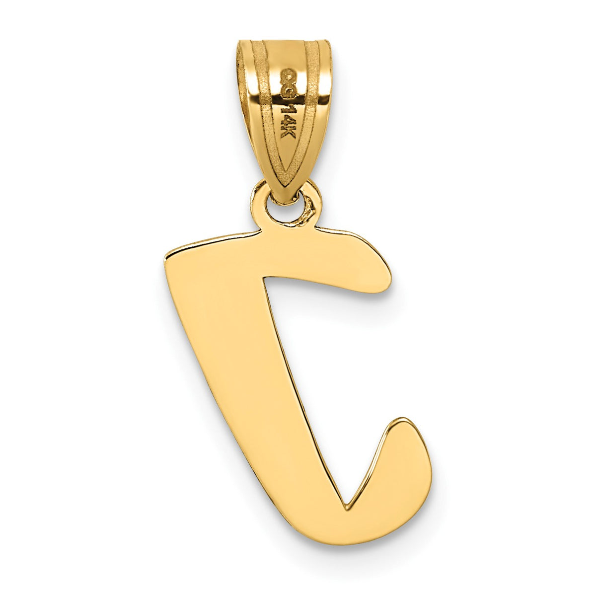 14k Polished Script Letter I Initial Pendant