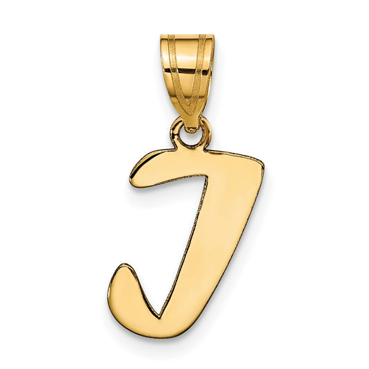 14k Polished Script Letter I Initial Pendant