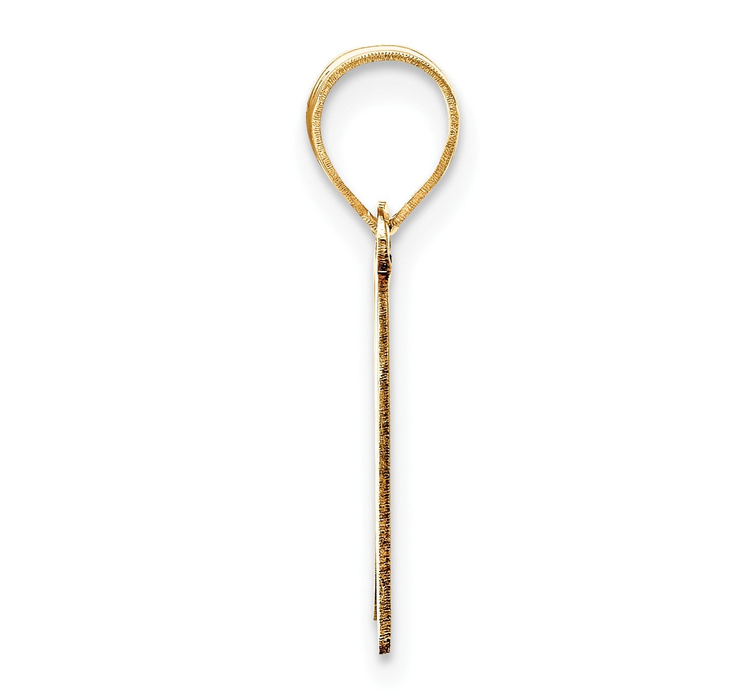14k Polished Script Letter K Initial Pendant