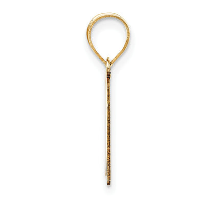 14k Polished Script Letter K Initial Pendant