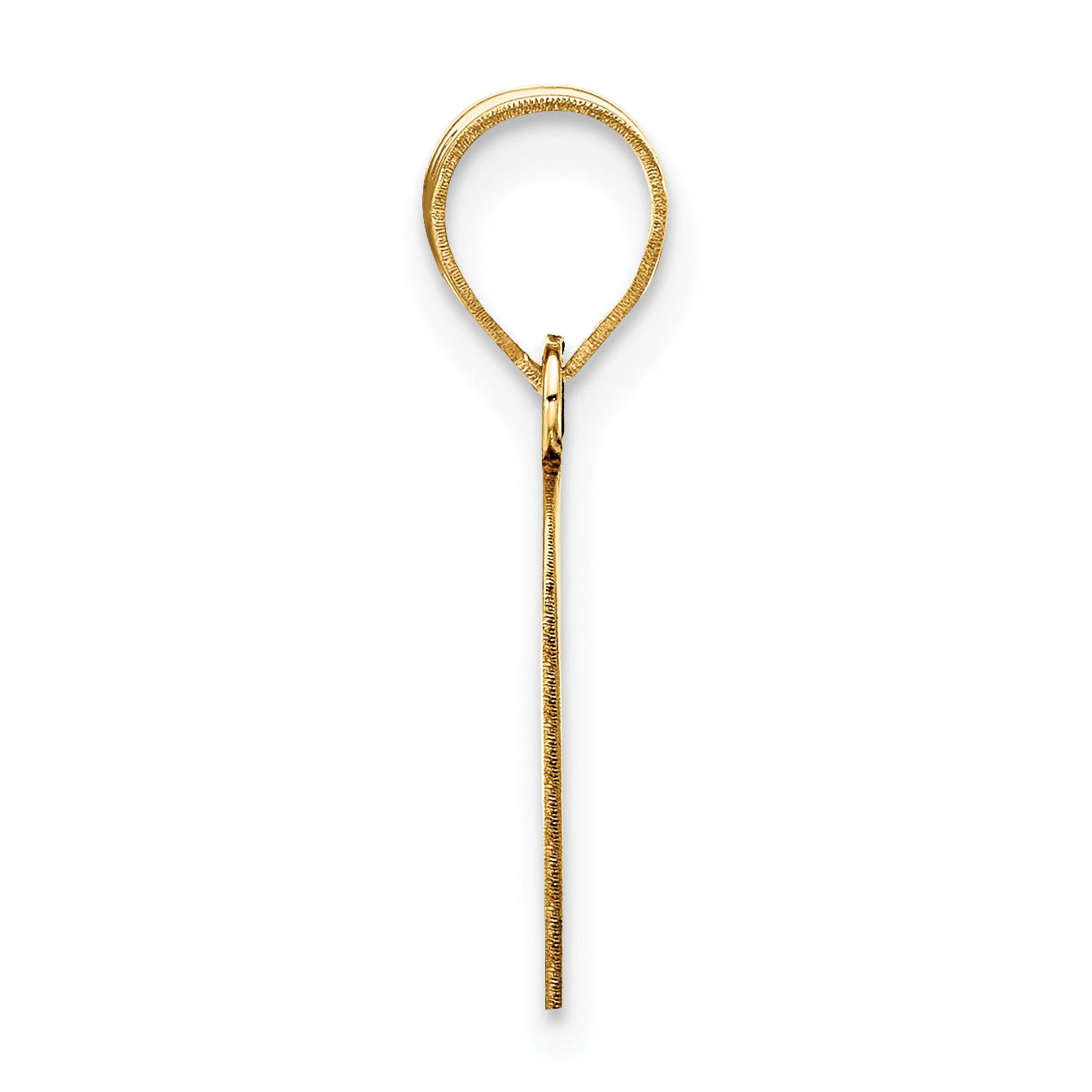 14k Polished Script Letter O Initial Pendant