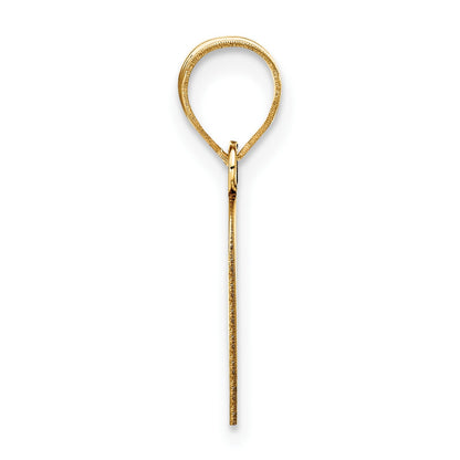14k Polished Script Letter O Initial Pendant
